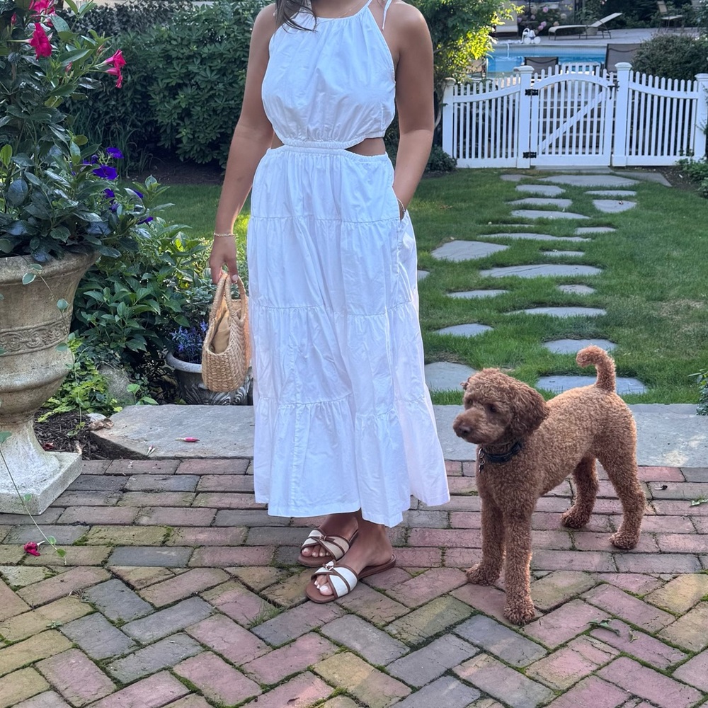 White cut out maxi dress
